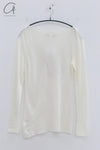 SWAYING 24 Autumn and Winter Wool Blended One-shoulder Lamb Leg Sleeve Top SW-SW24AW1T13-BAI White